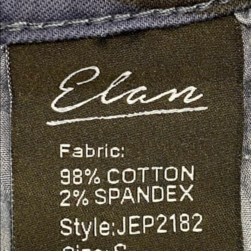 Elane Blue Camo Skinny Jeans Jayme Fly Button Womens Size Small - Picture 11 of 12